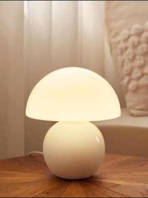 Mushroom Lamp Table Lamp for Bedroom,Desk Bedside Small Lamps for Living Room Night Stands,Mushroom Decor Cute Mini Modern Mid Century Lamps,Unique Aesthetic Home Living Room Decor(White)
