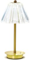 LED Touchable Table Lamp with Acrylic Shade in Gift Box, Iron, 13-inches Height, Gold and Silver, 54745