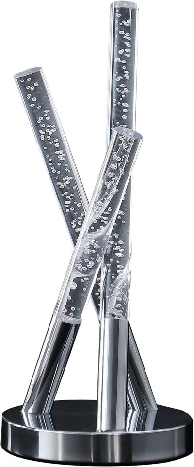 14.5" in 3 Acrylic Upright Leg Stix Led Silver Metal Table Lamp