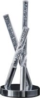 14.5" in 3 Acrylic Upright Leg Stix Led Silver Metal Table Lamp