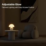 Mushroom Lamp Table Lamp for Bedroom,Desk Bedside Small Lamps for Living Room Night Stands,Mushroom Decor Cute Mini Modern Mid Century Lamps,Unique Aesthetic Home Living Room Decor(White)
