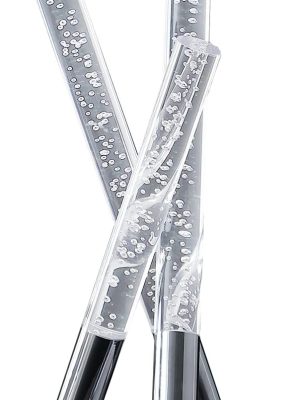 14.5" in  3 Acrylic Upright Leg Stix Led Silver Metal Table Lamp