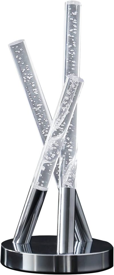 14.5" in 3 Acrylic Upright Leg Stix Led Silver Metal Table Lamp