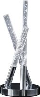 14.5" in 3 Acrylic Upright Leg Stix Led Silver Metal Table Lamp