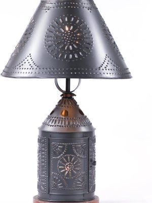 Smokey Black Finish Table Lamp with Shade 25 Inches High