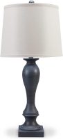 28.38" Traditional Metal Table Lamp Set with Port, 2 Count, White & Gray