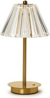 LED Touchable Table Lamp with Acrylic Shade in Gift Box, Iron, 13-inches Height, Gold and Silver, 54745