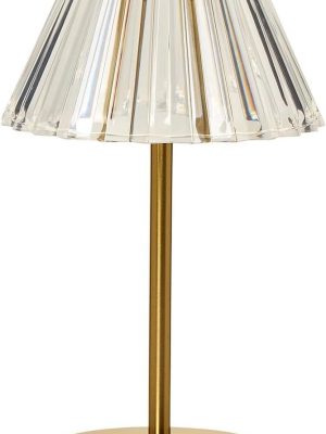 LED Touchable Table Lamp with Acrylic Shade in Gift Box, Iron, 13-inches Height, Gold and Silver, 54745