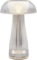 Clear Acrylic Mushroom LED Rechargeable Cordless Lamp, 6.9x6.9x10.2 Inch
