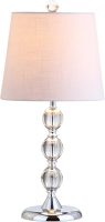 20" Crystal Mini LED Table Lamp Traditional,FrenchCountry,Transitional for Bedroom, Living Room, Office, College Dorm, Coffee Table, Bookcase, Clear/Chrome